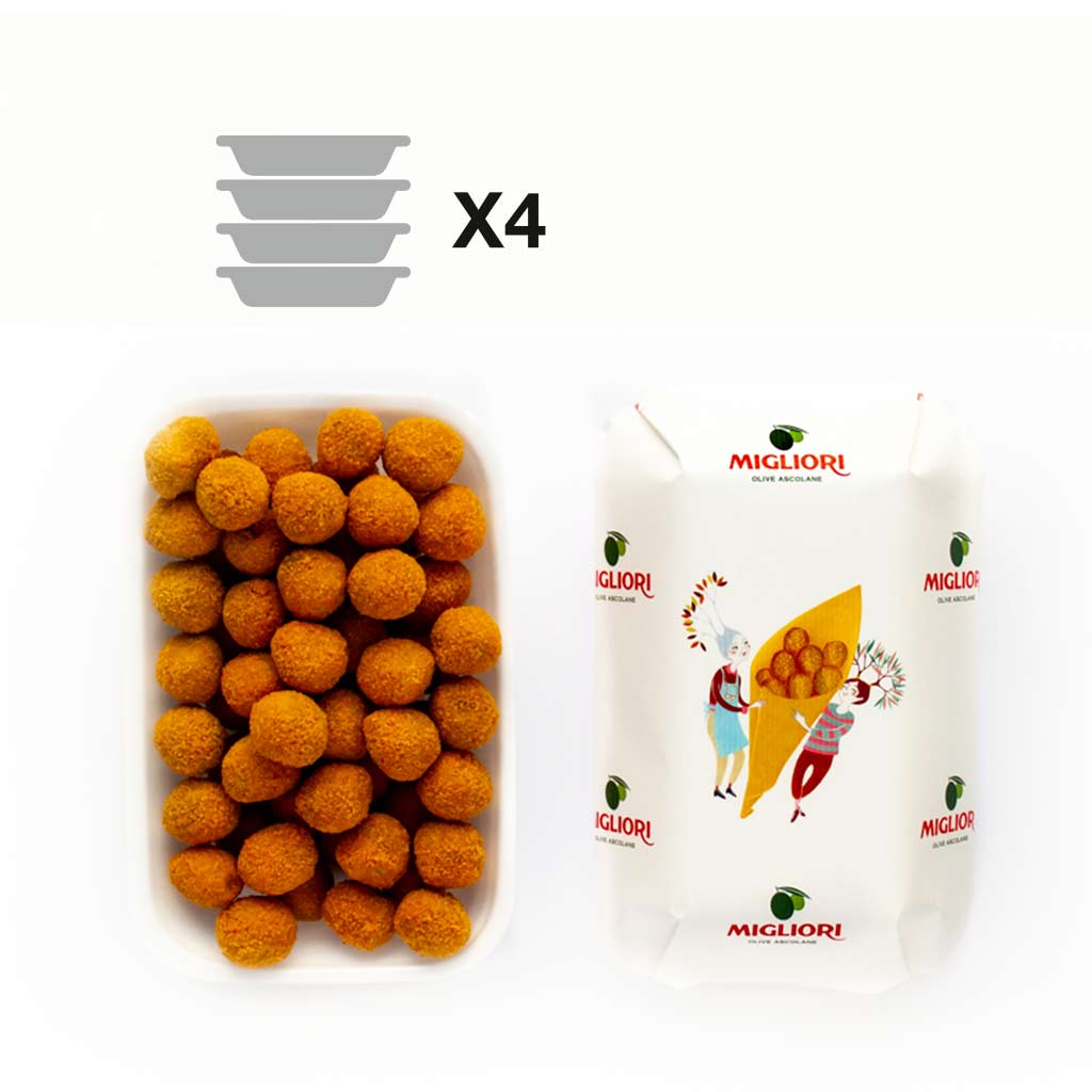 PACCO FAMIGLIA 4 x 1kg OLIVA RIPIENA PREFRITTA DA FORNO