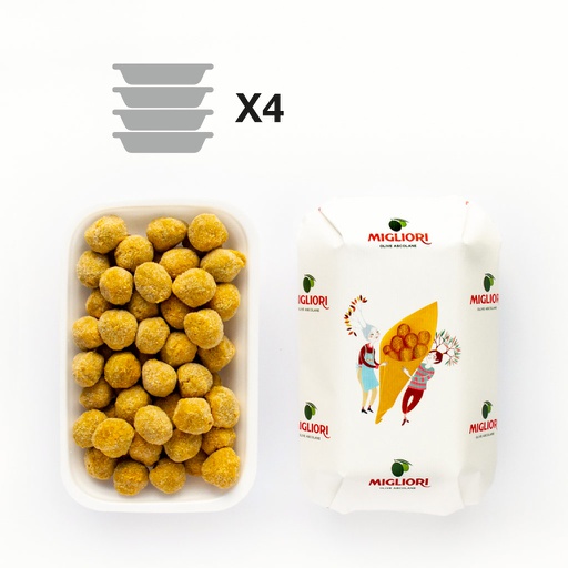 [4001] PACCO FAMIGLIA 4X1Kg OLIVA ALL'ASCOLANA